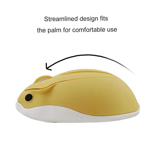 Ratón inalámbrico ergonómico con forma de hámster y sensor óptico para PC 6