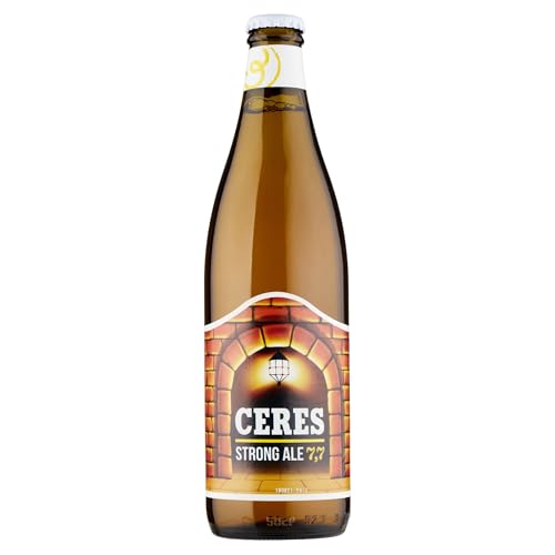 Ceres Strong Ale - 15 Bottiglie da 50 cl, Birra Bionda Doppio Malto con Riflessi Dorati, Gradazione Alcolica 7,7°C, Gusto Ricco ed Intenso con Sentori di Malto