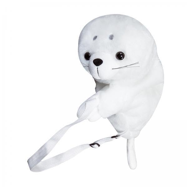 merishopp 4xCute Seal Shaped Backpack Plush Animal Bag Girl Outdoor Adjustable Soft-picture-29