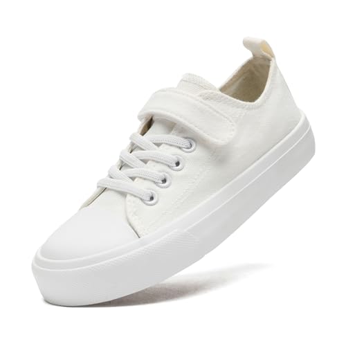 Toddler Shoes for Boys Girls, Kids Canvas Sneakers Classic Adjustable Strap Lace Up Comfortable Lightweight Running Walking Casual Shoes
