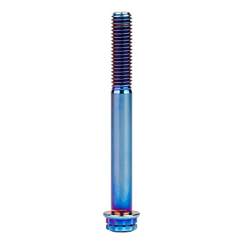 Image of Titanium Flange 12 Point Head M8 x15 20 25 30 35 40 45 50 55 60 65mm Screw Bolt Pack of 4 (M8x65mm, Burning Blue)