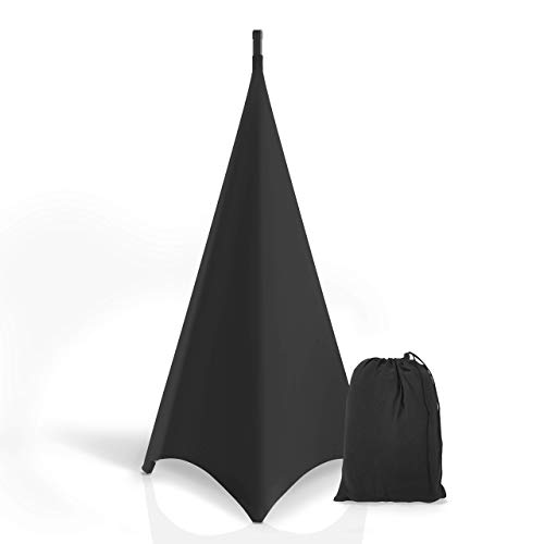 Pyle Universal Lighting Tripod Stand Scrim - Dj Light Speaker Stand Skirt Tripod Scrim Cover W/Hook And Loop Stretchable Lycra Spandex Material - Straps, Bag - For On Stage/Event Use #TOP7