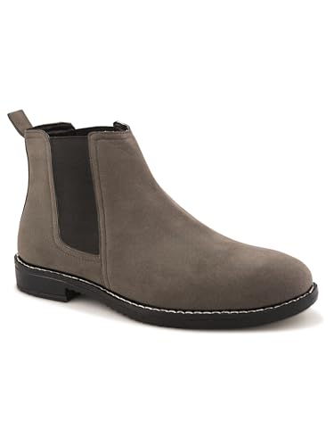Image of STANPHORD Men's Pacecore Slip-On Boots Block-Heel Chelsea Solid High Top Regular Casual Shoes Without Laces | Perfect for Parties, Outdoor, Trekking, Office