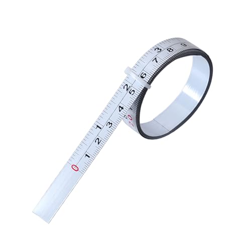 Cinta métrica adhesiva 2 m acero inoxidable miniatura 1