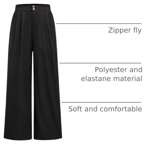 Image of SweatyRocks Girl's Elastic High Waist Wide Leg Pants Loose Long Trousers
