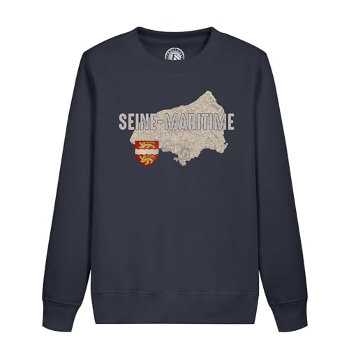 Sweatshirt enfant Seine Maritime 76 pull Rouen carte ancienne vintage