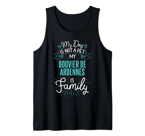 Cute Bouvier De Ardennes Design Family Dog Giftn Tank Top, Black