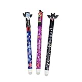 EVIRNFVEQ 3PCS Gelschreiber Radierbar丨2025 Halloween Neuer Vampire, Hexen und Fledermäuse: Magische löschbare Halloween Stift丨Radierbarer Kugelschreiber