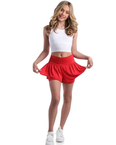 Sweet Hearts Girls Active Skort - 2 Pack Flowy Butterfly Shorts with Spandex Lining - Athletic Skirt for Girls, Made in USA3