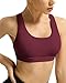 QUEENIEKE Women's Medium Support Strappy Back Energy Sport Bra Cotton Feel Size M Color Rose Red