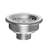 Spülbeckensieb, Edelstahl, Küchenspüle, Abfluss, G1-1/2, doppellagiger Ablaufkorbfilter für Küchenspülen (114 mm)