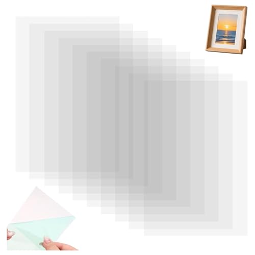 Uxsjakjsd 10PCS Heat -Clear Acetate Sheets 4.3x6.3-Inch Transparent Plastic Acetate Sheets For Card Making, For Wraps