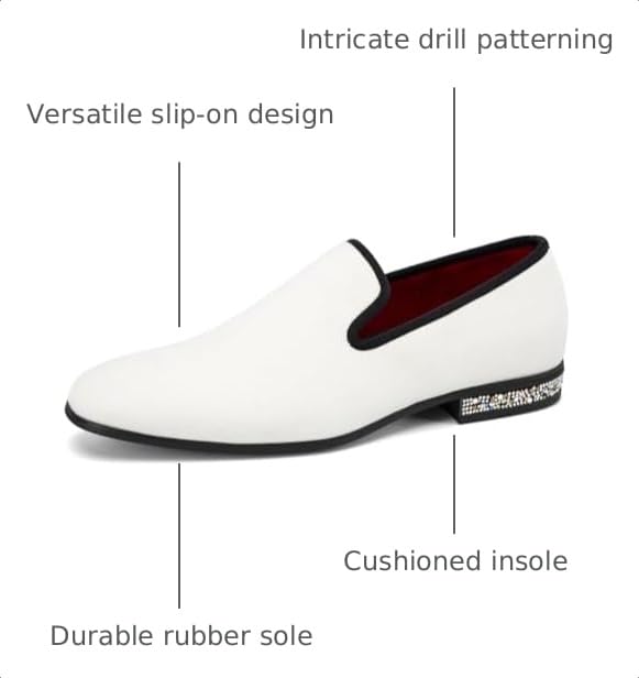 Image of JITAI Men's Dress Shoes - Casual Rubber & Leather Loafers for Men - Fashion Business Formal Wear