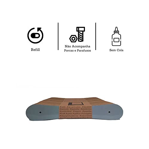 Gatomoderno Refil de Arranhador para Gatos de Papelão Kraft Modelo São Paulo, cinza