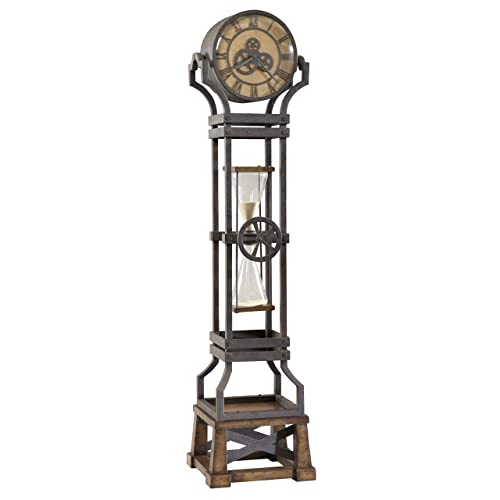 Howard Miller Pace Floor Clock II, Wood Finish with Convex Glass Crystal Triple-Chime Movement, Roman Numeral Volume Control Steampunk Timepiece for Home Decor, Office & Living Room