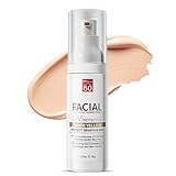 Tinted Sunscreen for Face SPF 60, Face Sunscreen SPF 60, Tinted Moisturizer for Sensitive Skin, Tinted Daily Facial Suncream, Light & Breathable, Non Greasy, Natural Coverage, 1.23 oz