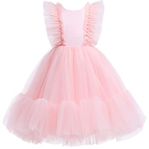 Weileenice Flower Girl Dress Ruffle Tulle Toddler Wedding Pageant Ceremony Birthday Party Evening Tutu Dresses