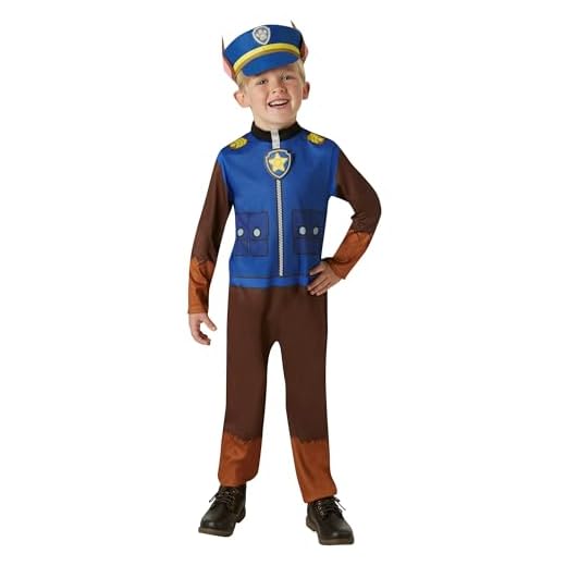 Rubie's Officiell PAW Patrol Chase-dräkt – småbarn från 2 till 3 år, storlek 98 cm