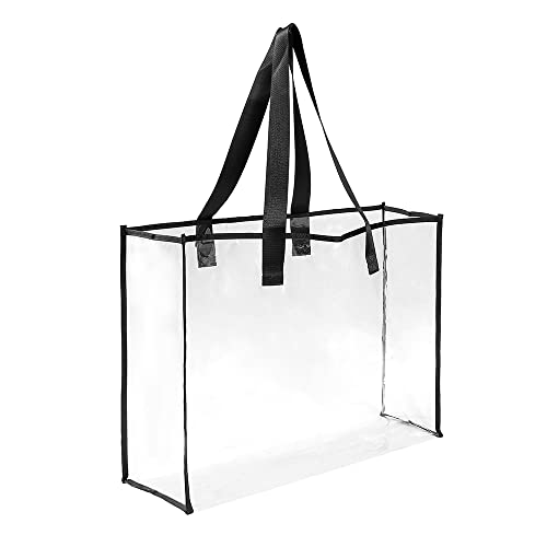 Clear Tote Bag, Larger Transparent Handbag for Beach, Gym, Sports Game, Concert, Security, Work, Shopping, Adult