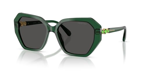 Swarovski SK6017 Sunglasses, Transparent Green/Dark Grey, 56 mm2