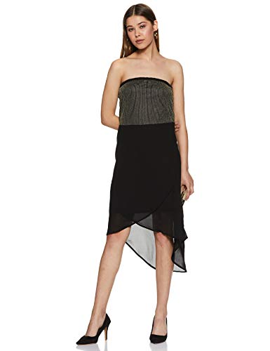 Image of RARE Women Black & Gold-Toned A-Line Tube Dress (EP1643)