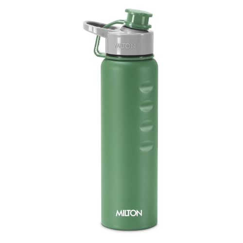 Image of MILTON Gripper 1000 Stainless Steel Water Bottle, 900 ml, Green | Leak Proof | Easy Grip | Light Weight | Easy to Carry
