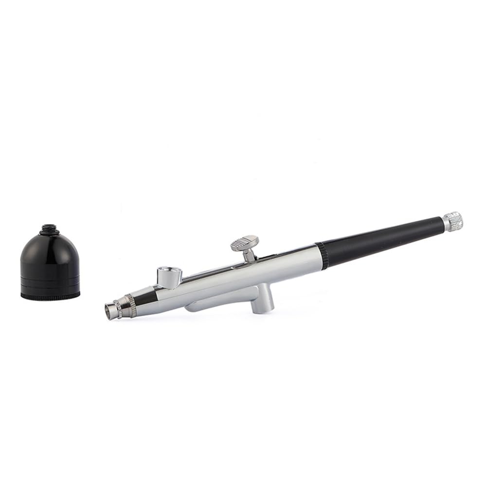 Aerografo Portatile A Singola Azione Ugello 0.3 Mm, In Metallo Nero, Per Modellismo, Cake Design, Tatuaggi Temporanei E Nail Art