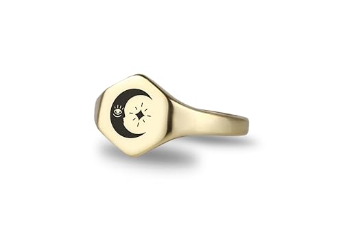 Bague Cosmic Moon en Or au quotidien un style gothique élégant