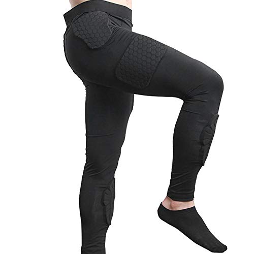 Keenso Pantaloni Antiscivolo in Cotone, Anti-collisione Eva Pantaloni Sportivi Lunghi Protezione Fitness Sport Pantaloni Sportivi da Portiere(L) Abbigliamento Protettivo per Lo Sport