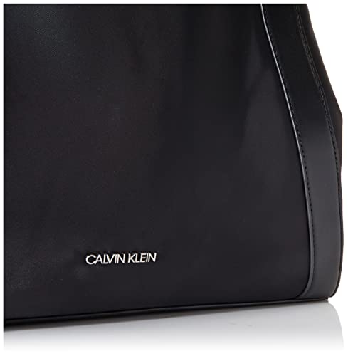 Calvin Klein Reyna Novelty Large Triple Compartment Shoulder Bag, Black/Silver #TOP4
