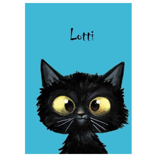 Lotti: Personalisiertes Notizbuch, DIN A5, 80 blanko Seiten mit kleiner Katze auf jeder rechten unteren Seite. Durch Vornamen auf dem Cover, eine ... Coverfinish. Über 2500 Namen bereits verf