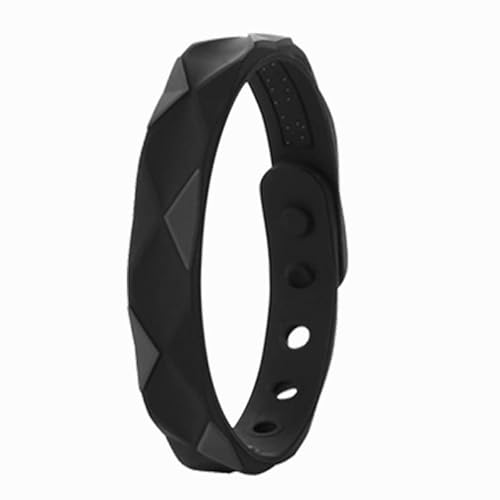 Far Infrared Negative Ions Wristband, Anti-Static Silicone Sport Bracelets, Magnetic Therapy Bracelet for Men Women (Black)