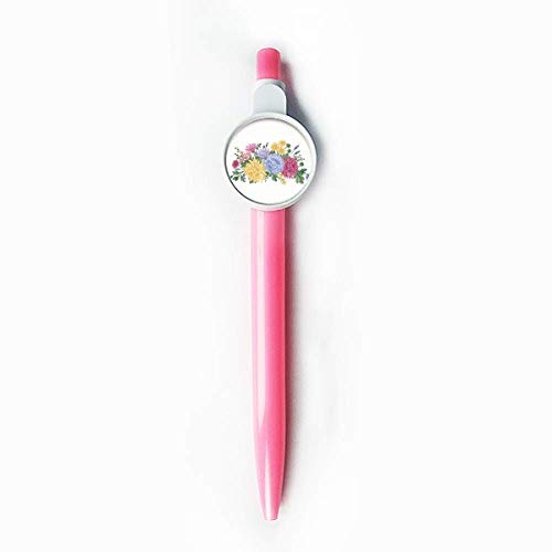Stylo à bille rétractable fleur de chrysanthème avec encre bleue fluide pour le bureau