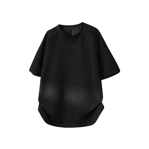 T-shirt col rond homme coupe ajustée et droite basique en coton respirant