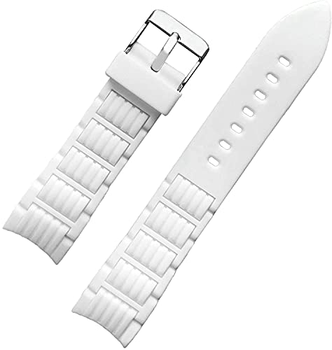 Bracelet de montre en toile noir 26 mm surpiqûre blanche