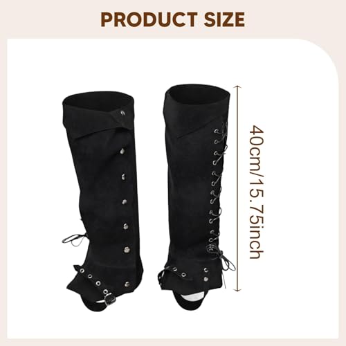 Surbottes de pirate ajustables en cuir PU, l'accessoire cosplay idéal - 3
