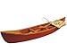 Hand-Crafted Wooden Canoe with Paddles Miniature Replica 1-pc 11-inch
