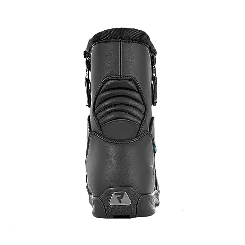 REBELHORN Rio Motorradstiefel Herren & Damen | PU Leder | Hipora Membran | Knöchelschutz | Zwei Lange Reißverschlüsse | Antibakterielle Einlegesohle | Reflektierende Elemente