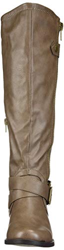 Rampage Women's Hansel Zipper and Buckle Knee-High Riding Boot,Taupe,7.5 B(M) US Regular Calf
