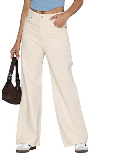 Image of Women's High Waist Denim Jeans | Straight, Relaxed, Wide Leg & Baggy Fit | High Rise Loose Oversized Denim Pants for Women | Comfortable Casual Everyday Wear | Oversized Woman baggys