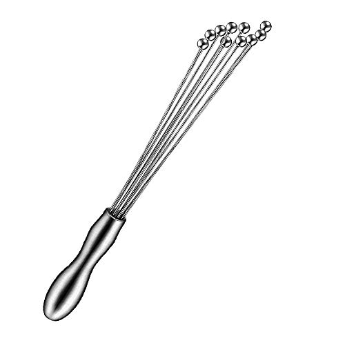 10 inch Egg Whisk Stainless Steel Ball Wand Whisk for Sauces Cream Egg Chocolate Sauce Kitchen Egg Whisk for Cooking Blending Whisking Beating Stirring