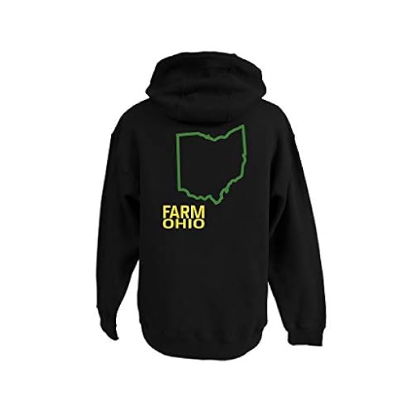 John Deere USA Farm Ohio State Pride Fleece Hoody State Outline Hooded Sweatshirt Grafische Hoodie-Ohio-XL, Idaho Zwart, XL, Idaho Zwart