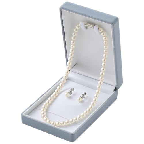 [ELENA.U] エレナ ユー レディース 日本製 パール ホワイト 2点セット マグネット式 ネックレス 選べる イヤリング ピアス 貝パール ケース付 冠婚葬祭 フォーマル (270310) 6mm珠×39cm×イヤリング - ELENA.U - 商品画像