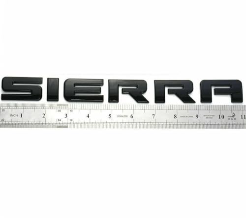 Image of 1Pcs Sierra Letters L /R Door Rear Tailgate Emblem Replacement for GMC Sierra 1500 2500 (Gloss Black)