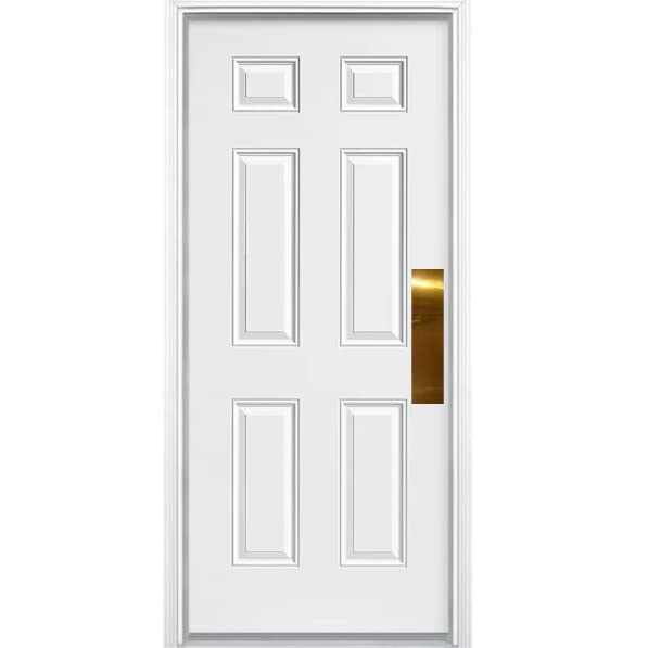 Deck the Door Decor | Door Push Plate - Screw Mount - Multiple Sizes &amp; Finishes (Shiny Brass, 4 x 16)
