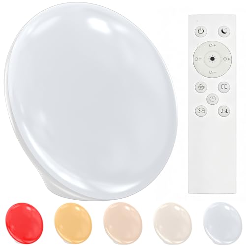 670nm Red Light Therapy Sleep Device & 10 000 Lux Sun Lamp Dual Function Sleep Aid and Sunlight Lamp Red Night Light Lamp to Support Deep Relaxation and Improve Sleeping for Adult & Kid Bedroom