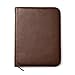 Premium Maruse Leather Portfolio Padfolio - Executive Folio for Men and Women with Zipper, Folio Document Organizer, Laptop Sleeve, iPad Case and Folder - Made in Italy, Brown