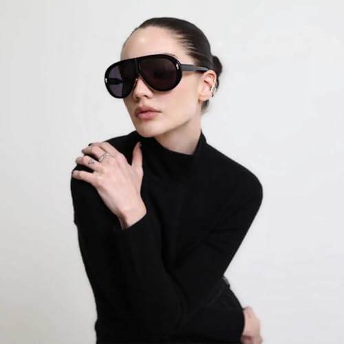Retro Aviator Sunglasses for Women Men Trendy Vintage 70s Flat Top Plastic Oval Pilot Sun Glasses UV Protection Shades3
