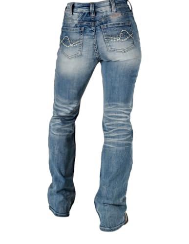 Cowgirl Tuff Western Jeans Womens Savvy 34 Long Medium Wash JSAVVY4