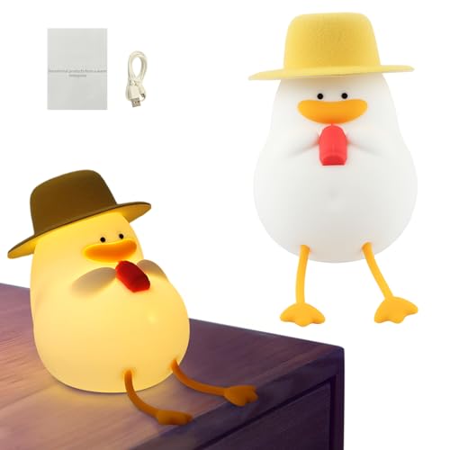 Lámpara de mesa de noche con forma de pato amarillo miniatura 4